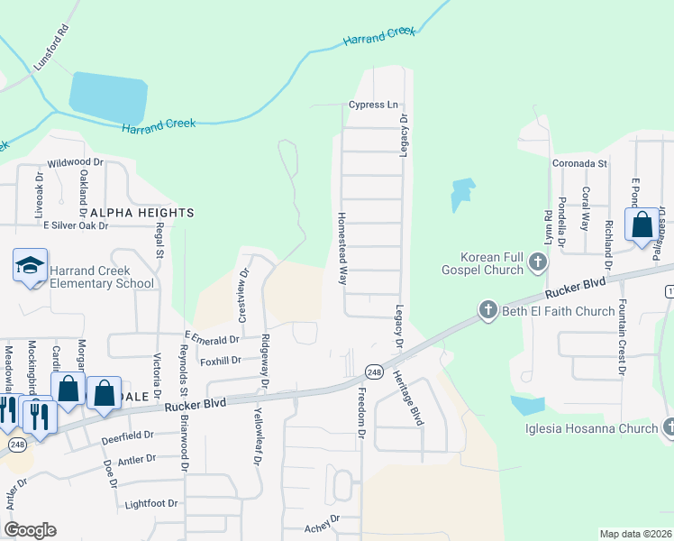 map of restaurants, bars, coffee shops, grocery stores, and more near 407 Homestead Way in Enterprise