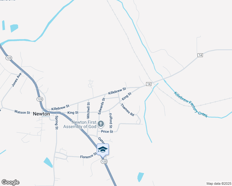 map of restaurants, bars, coffee shops, grocery stores, and more near 706-718 Killebrew Street in Newton