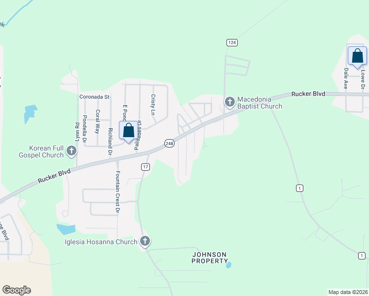 map of restaurants, bars, coffee shops, grocery stores, and more near 3860 Rucker Boulevard in Enterprise