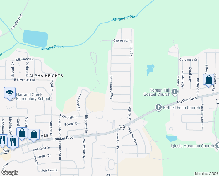 map of restaurants, bars, coffee shops, grocery stores, and more near 407 Homestead Way in Enterprise