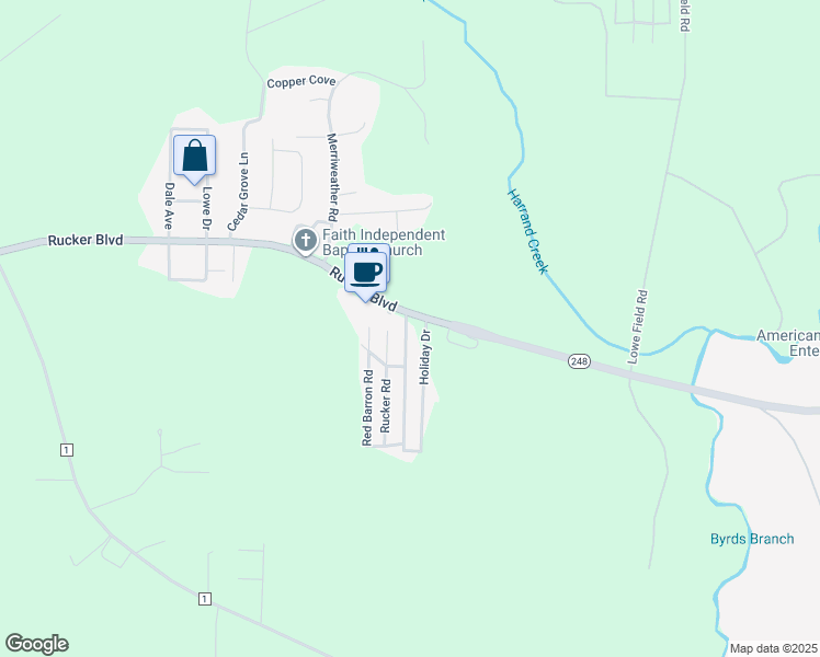 map of restaurants, bars, coffee shops, grocery stores, and more near 4800 Rucker Boulevard in Enterprise