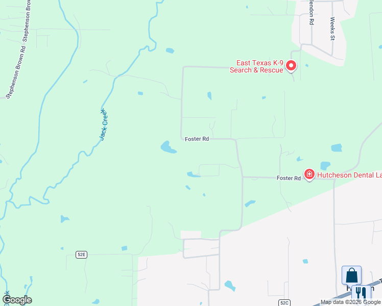 map of restaurants, bars, coffee shops, grocery stores, and more near 943 Foster Road in Lufkin