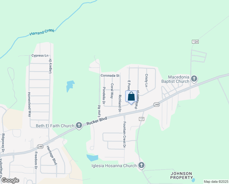map of restaurants, bars, coffee shops, grocery stores, and more near 110 Coral Way in Enterprise