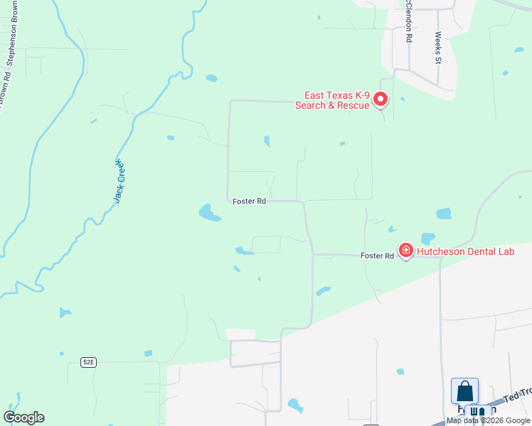 map of restaurants, bars, coffee shops, grocery stores, and more near 943 Foster Road in Lufkin