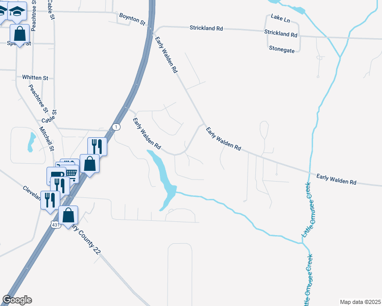 map of restaurants, bars, coffee shops, grocery stores, and more near 298 Walden Pond Road in Headland