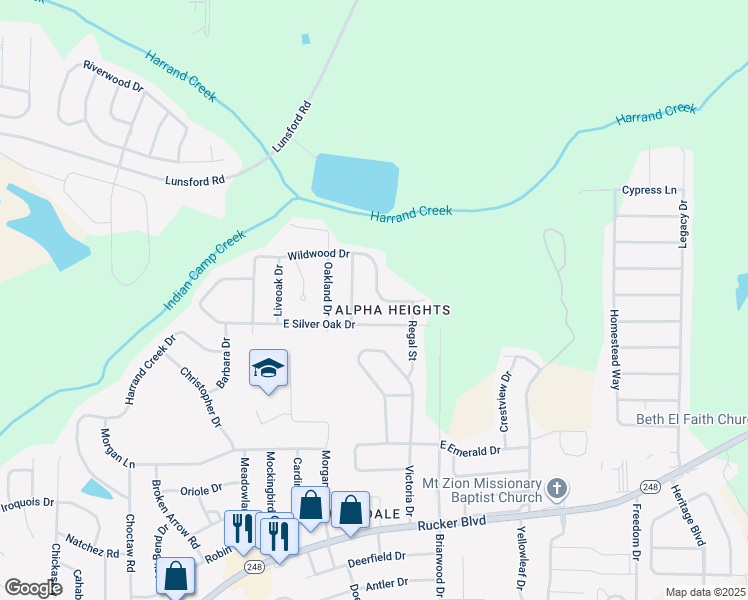 map of restaurants, bars, coffee shops, grocery stores, and more near 610 Wildwood Drive in Enterprise