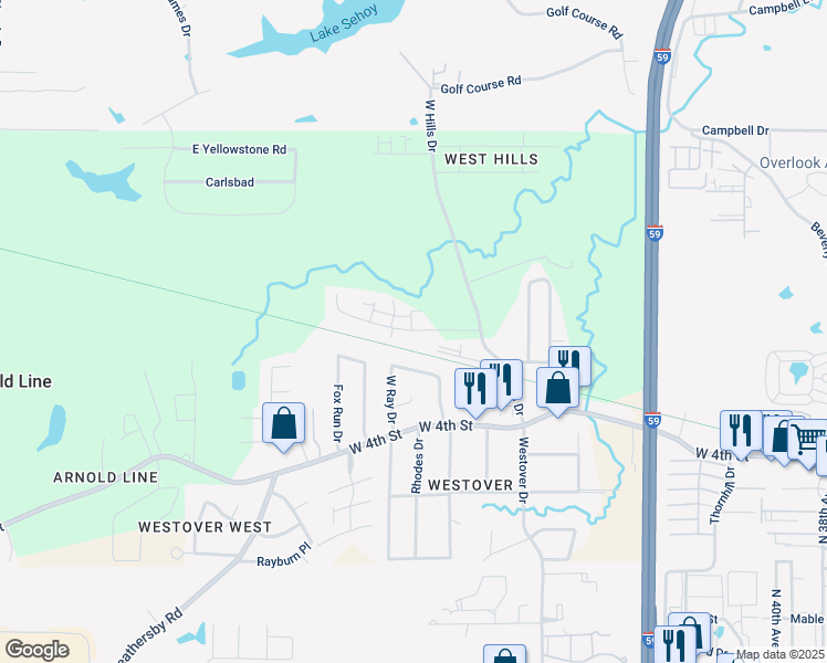 map of restaurants, bars, coffee shops, grocery stores, and more near Longleaf Trace in Hattiesburg
