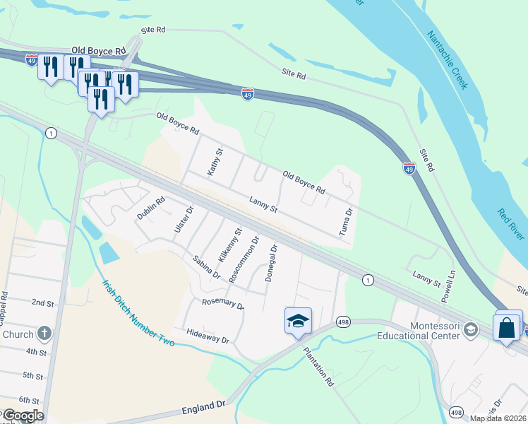 map of restaurants, bars, coffee shops, grocery stores, and more near 5503 Lanny Street in Alexandria