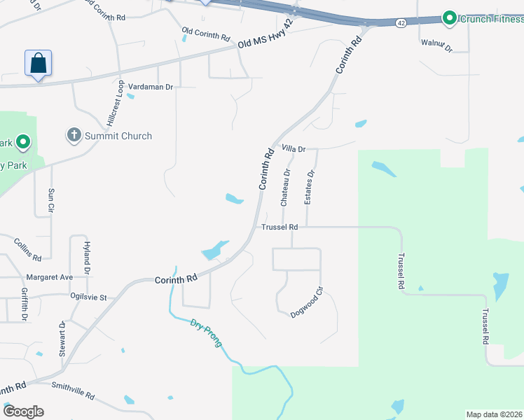 map of restaurants, bars, coffee shops, grocery stores, and more near 21 Chateau Drive in Petal