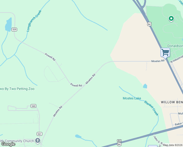 map of restaurants, bars, coffee shops, grocery stores, and more near 2400 Moates Road in Enterprise