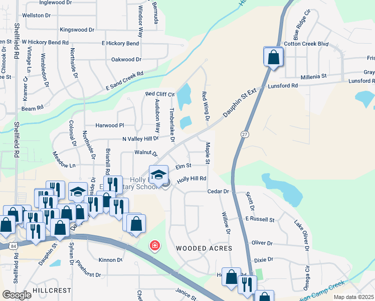 map of restaurants, bars, coffee shops, grocery stores, and more near 104 Chestnut in Enterprise