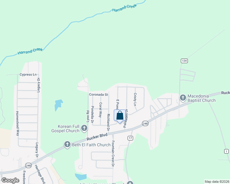 map of restaurants, bars, coffee shops, grocery stores, and more near 129 East Pondella Drive in Enterprise