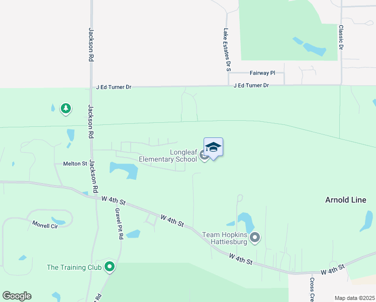 map of restaurants, bars, coffee shops, grocery stores, and more near 65 Lasalle Street in Hattiesburg