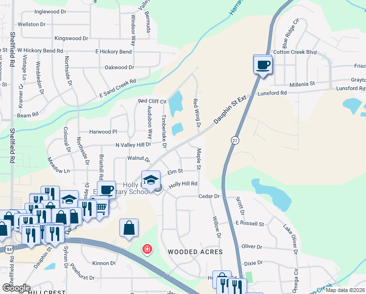 map of restaurants, bars, coffee shops, grocery stores, and more near 1910 County Road 89 in Enterprise
