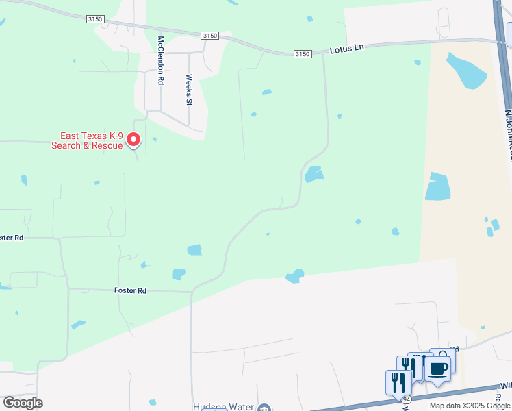 map of restaurants, bars, coffee shops, grocery stores, and more near 1047/1051 Farm-To-Market Road 1194 in Lufkin