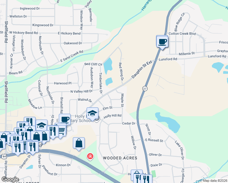 map of restaurants, bars, coffee shops, grocery stores, and more near 1910 County Road 89 in Enterprise