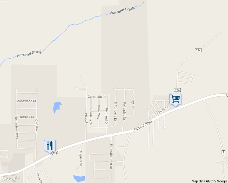 map of restaurants, bars, coffee shops, grocery stores, and more near 129 East Pondella Drive in Enterprise