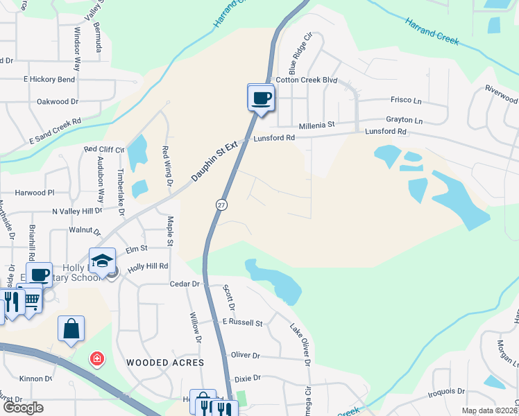 map of restaurants, bars, coffee shops, grocery stores, and more near 1250 Ozark Highway in Enterprise
