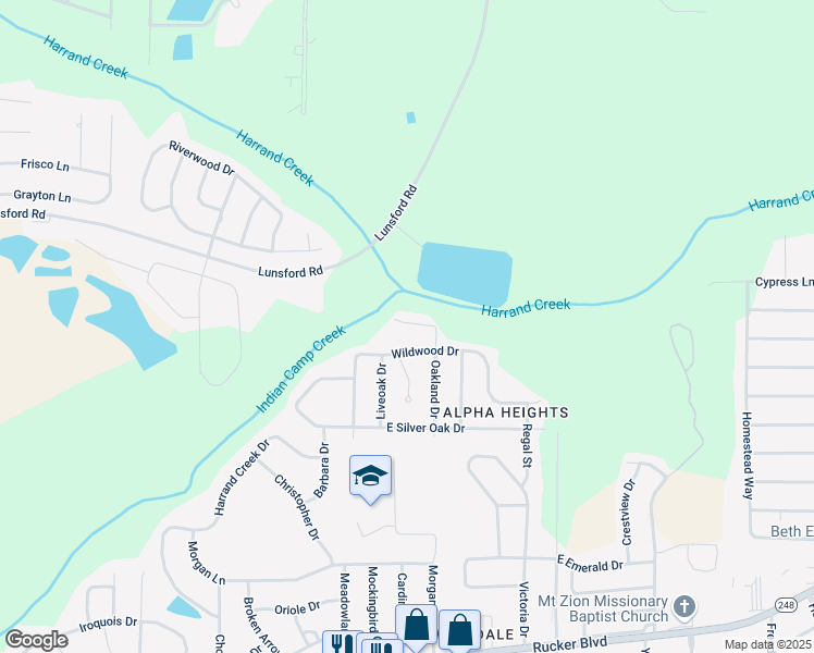 map of restaurants, bars, coffee shops, grocery stores, and more near 428 Oakland Drive in Enterprise