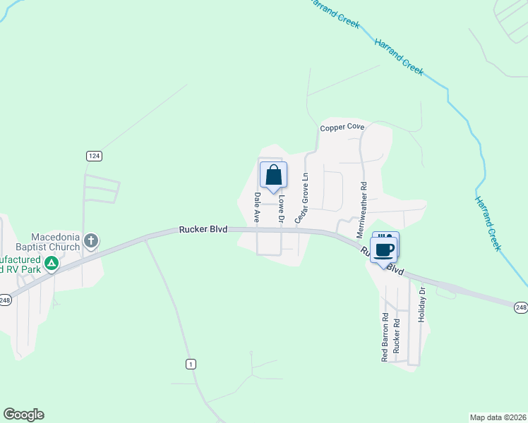 map of restaurants, bars, coffee shops, grocery stores, and more near 188 Lowe Drive in Enterprise