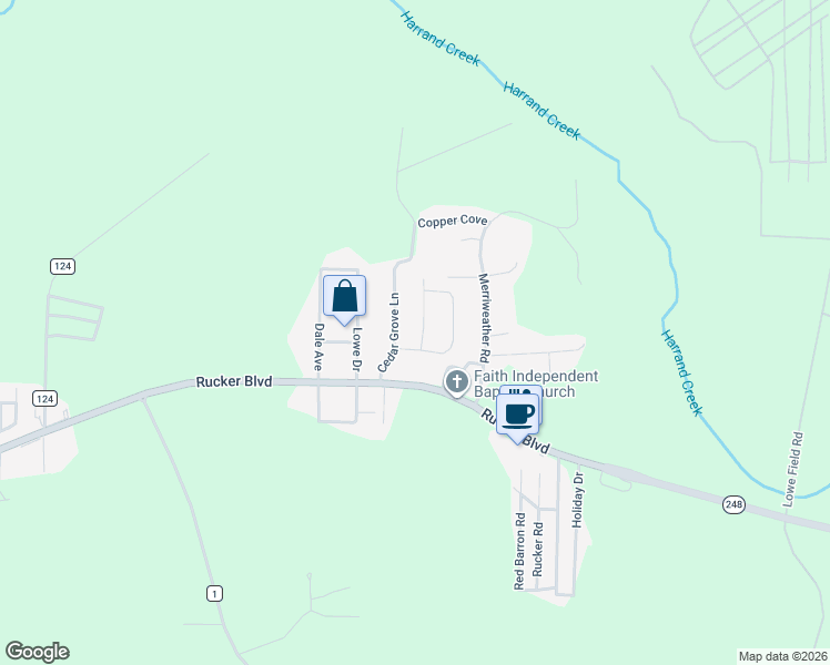 map of restaurants, bars, coffee shops, grocery stores, and more near 27 Foxchase Drive in Enterprise