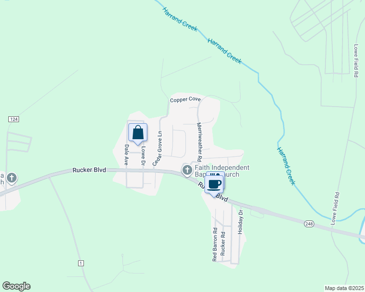 map of restaurants, bars, coffee shops, grocery stores, and more near 177 Eagle Bend Road in Enterprise