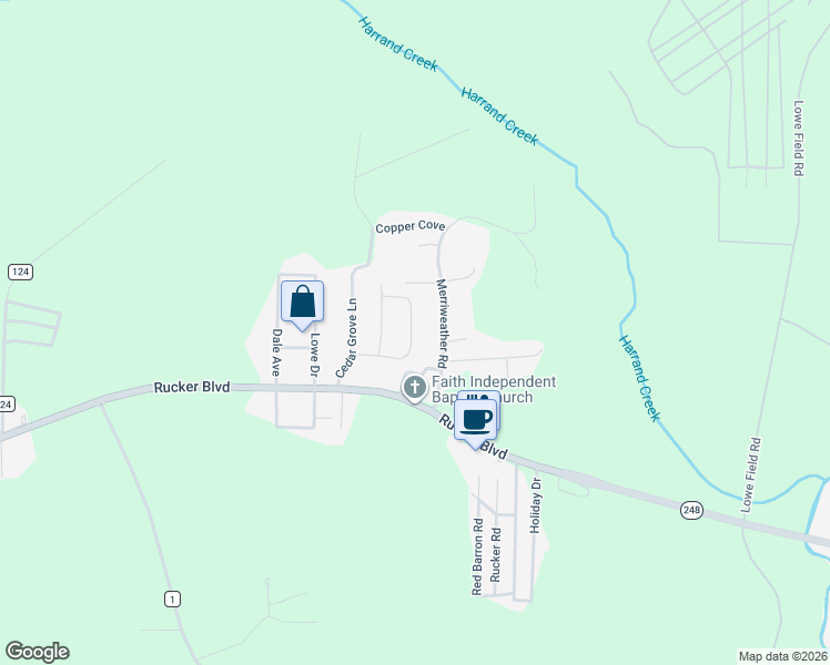 map of restaurants, bars, coffee shops, grocery stores, and more near 196 Eagle Bend Road in Enterprise
