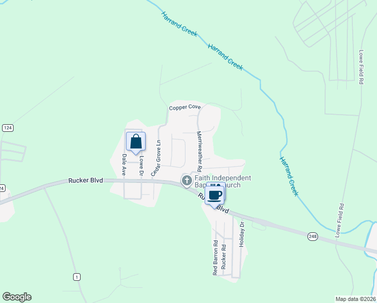 map of restaurants, bars, coffee shops, grocery stores, and more near 196 Eagle Bend Road in Enterprise