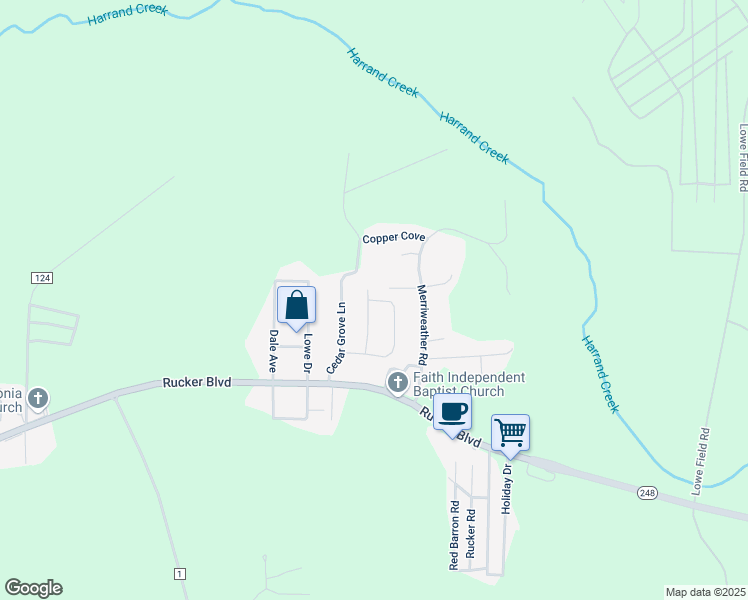 map of restaurants, bars, coffee shops, grocery stores, and more near 317 Eagle Bend Road in Enterprise