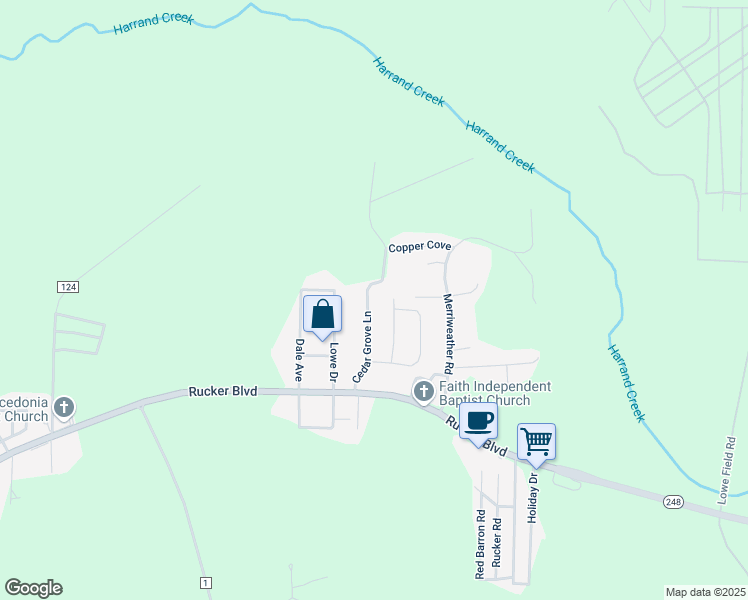 map of restaurants, bars, coffee shops, grocery stores, and more near 228 Cedar Grove Lane in Enterprise