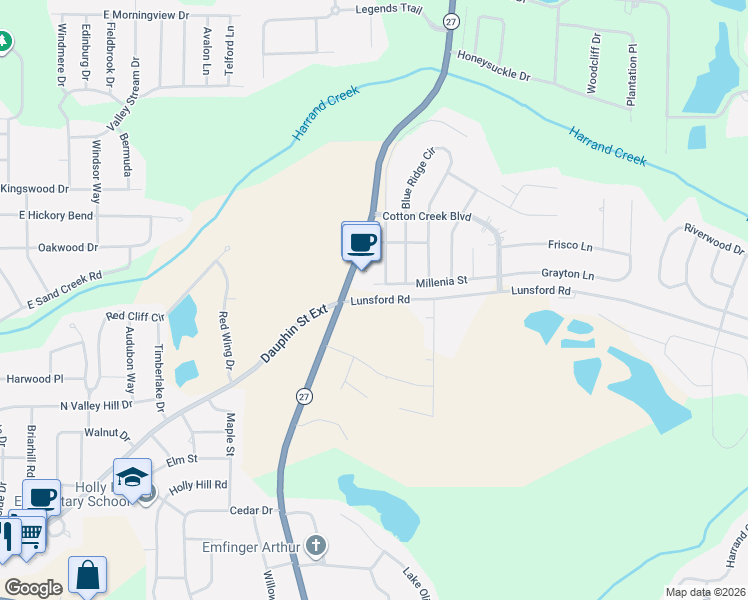 map of restaurants, bars, coffee shops, grocery stores, and more near 2544-3204 Porter Lunsford Lane in Enterprise