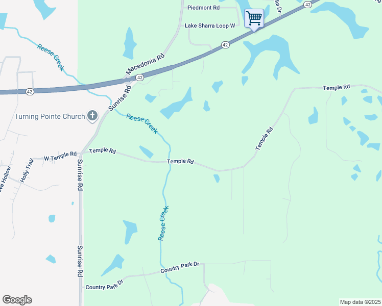 map of restaurants, bars, coffee shops, grocery stores, and more near 107 Temple Rd in Petal