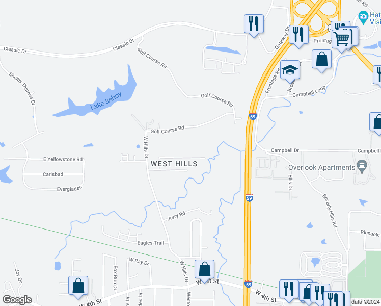 map of restaurants, bars, coffee shops, grocery stores, and more near 127 Lexington Drive in Hattiesburg