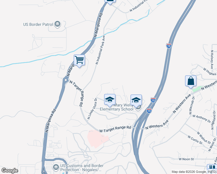 map of restaurants, bars, coffee shops, grocery stores, and more near 826 North Linda Vista Drive in Nogales
