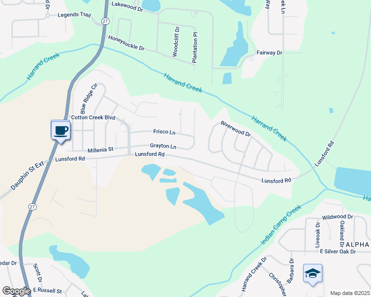 map of restaurants, bars, coffee shops, grocery stores, and more near 127 Grayton Lane in Enterprise
