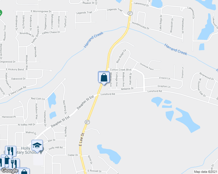 map of restaurants, bars, coffee shops, grocery stores, and more near 130 Whitney Avenue in Enterprise