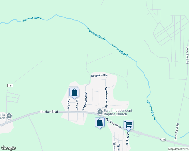 map of restaurants, bars, coffee shops, grocery stores, and more near 159 Copper Cove in Enterprise