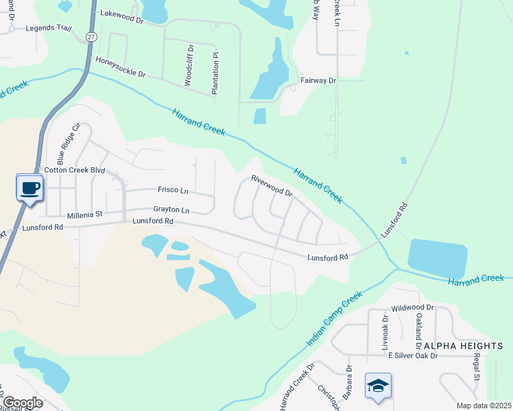 map of restaurants, bars, coffee shops, grocery stores, and more near 202 West Sommer Oak Drive in Enterprise
