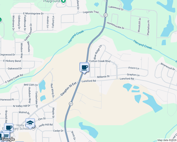 map of restaurants, bars, coffee shops, grocery stores, and more near 112 Whitney Avenue in Enterprise