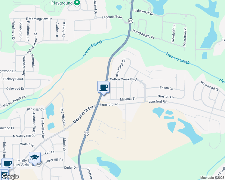 map of restaurants, bars, coffee shops, grocery stores, and more near 121 Cottage Avenue in Enterprise