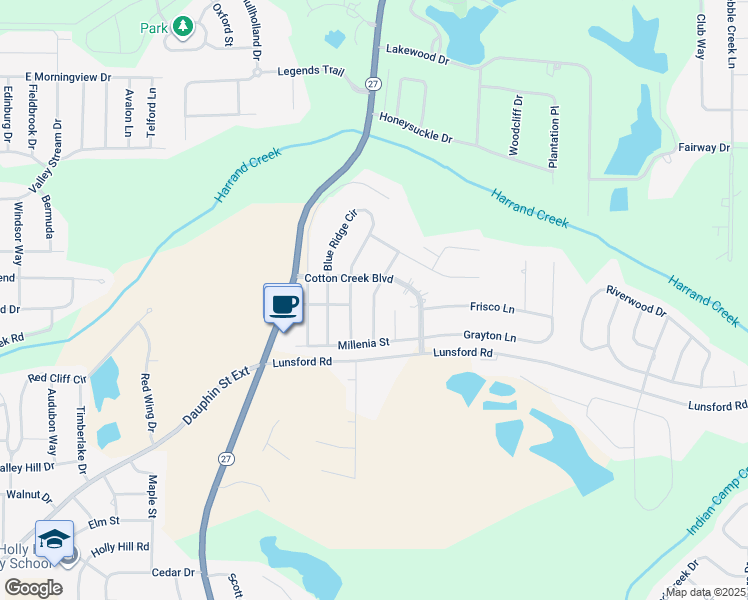 map of restaurants, bars, coffee shops, grocery stores, and more near 105 Hall Hill Street in Enterprise