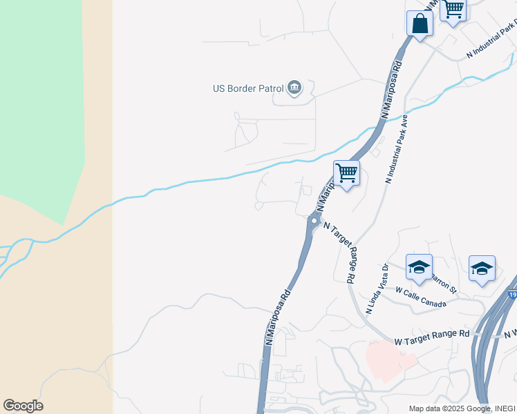 map of restaurants, bars, coffee shops, grocery stores, and more near 1651 West Target Range Road in Nogales
