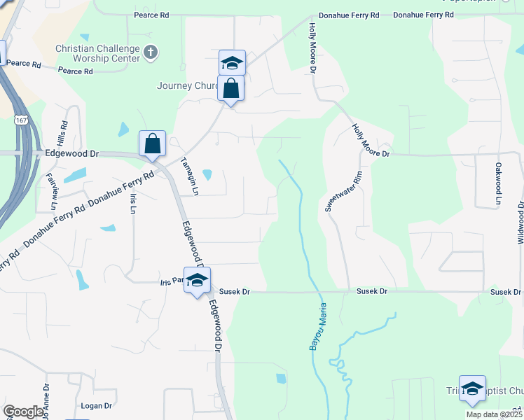 map of restaurants, bars, coffee shops, grocery stores, and more near 145 Ivy Lane in Pineville