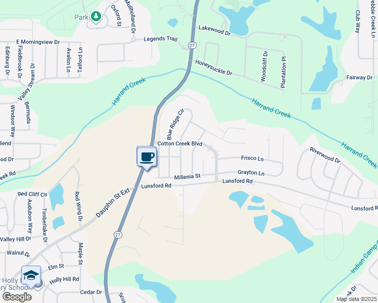 map of restaurants, bars, coffee shops, grocery stores, and more near 100 Hall Hill Street in Enterprise