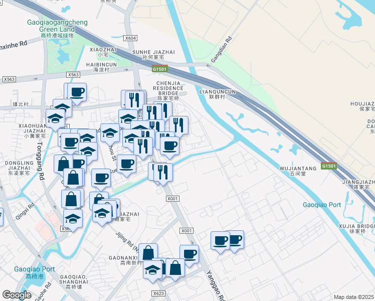 map of restaurants, bars, coffee shops, grocery stores, and more near in 