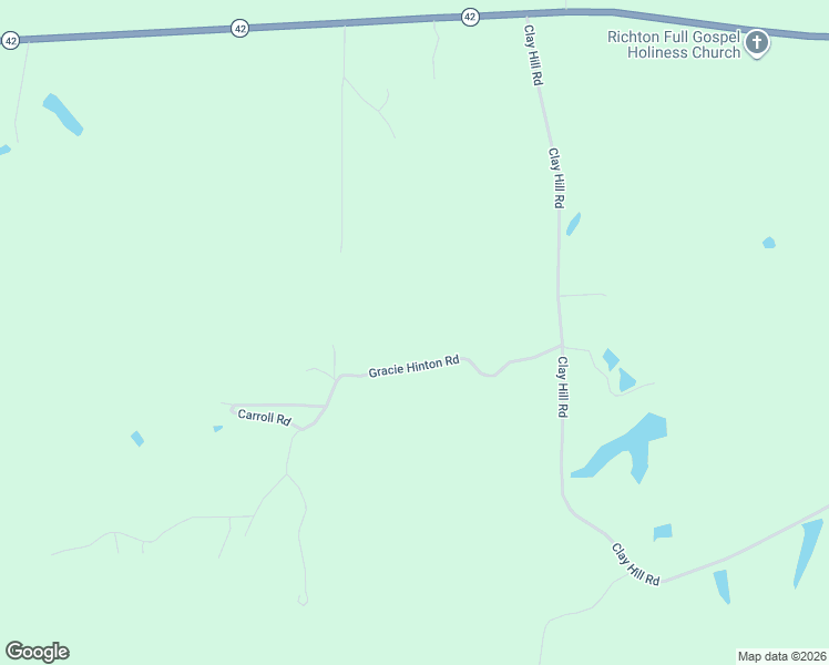 map of restaurants, bars, coffee shops, grocery stores, and more near Gracie Hinton Road in Richton