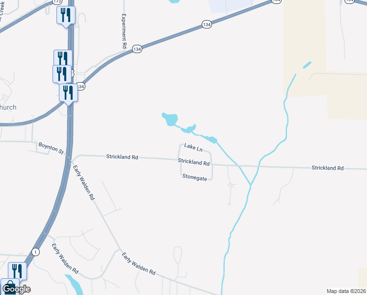 map of restaurants, bars, coffee shops, grocery stores, and more near 113 Lake Lane in Headland