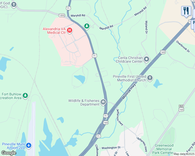 map of restaurants, bars, coffee shops, grocery stores, and more near 2242 Retreat Street West in Pineville