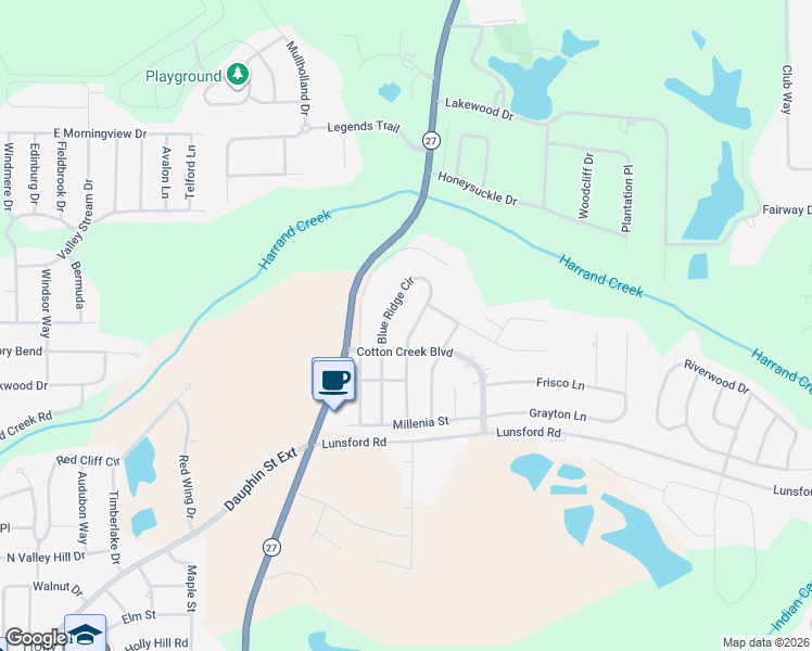 map of restaurants, bars, coffee shops, grocery stores, and more near 33 Blue Ridge Circle in Enterprise