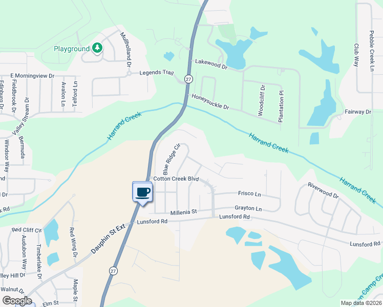 map of restaurants, bars, coffee shops, grocery stores, and more near 21 Blue Ridge Circle in Enterprise